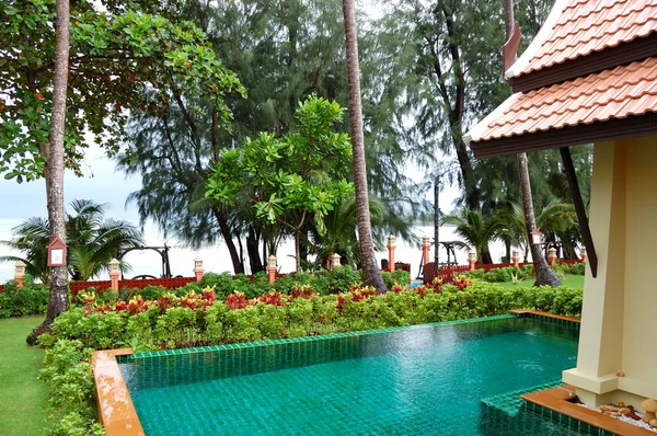 Utomhusjacuzzin Lyxiga Villa Nära Beach Koh Chang Thailand — Stockfoto