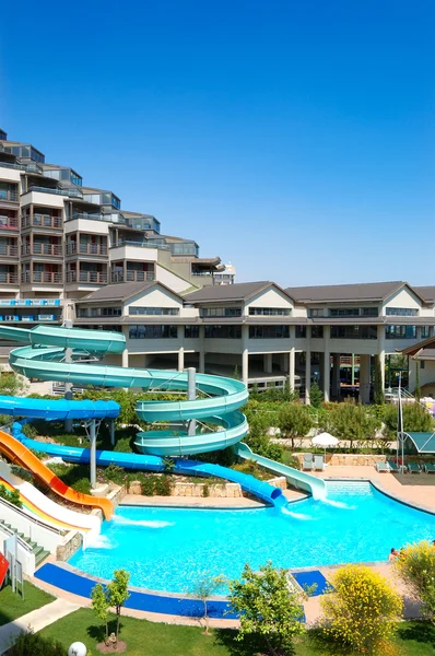 Aquapark v luxusní hotel, antalya, Turecko, — Stock fotografie