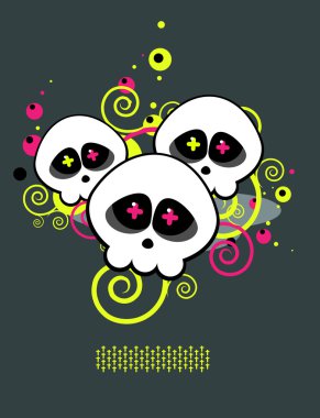 Pattern of skulls A clipart