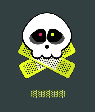 Skull patch A clipart