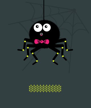 Spider with a bow A clipart