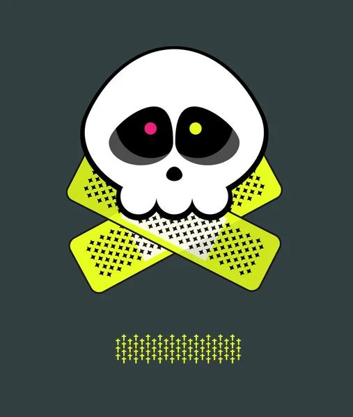 Skull patch A — Stock Vector