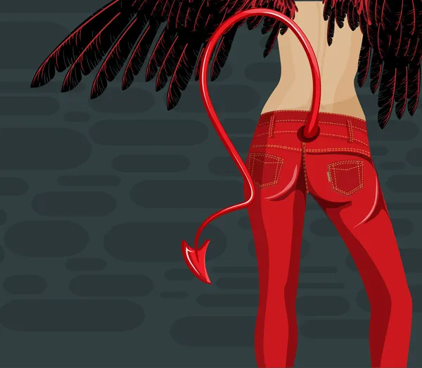 She-Devil. Legs, wings A — Stock Vector