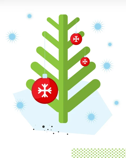 Jul. träd och bollar en — Stock vektor