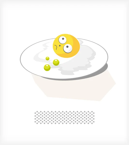 Αυγό στο πιάτο σας, θλίψη μια — Διανυσματικό Αρχείο