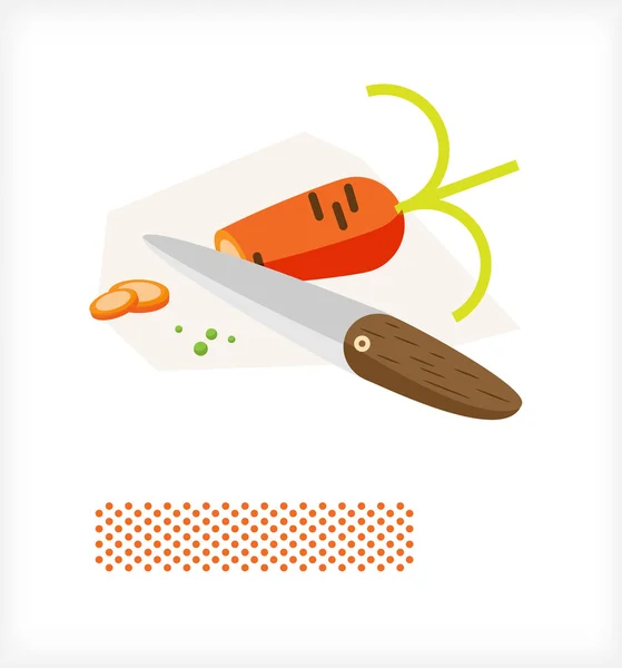 Μαχαίρι κόβει καρότο ένα — Διανυσματικό Αρχείο