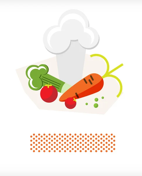 Vegetables and chefs hat A — Stock Vector