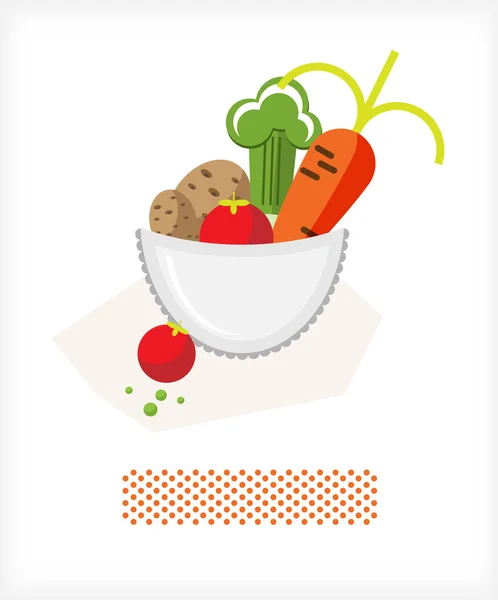 Légumes dans un bol A — Image vectorielle