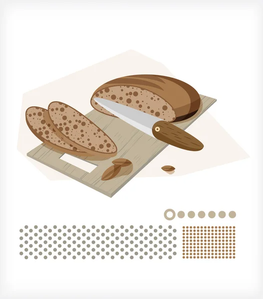 黑麦面包的面包 — 图库矢量图片