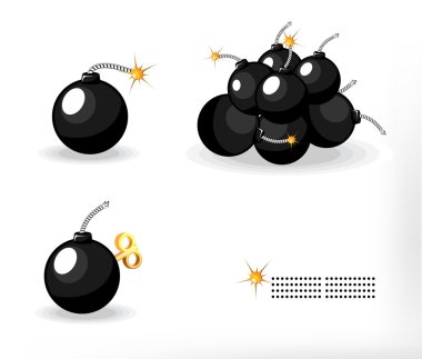 Bomb set clipart