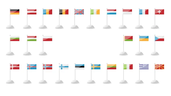 European Day of Languages. Flags A — Stock Vector