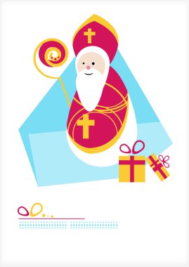 St. Nicholas Day. Man with gifts clipart