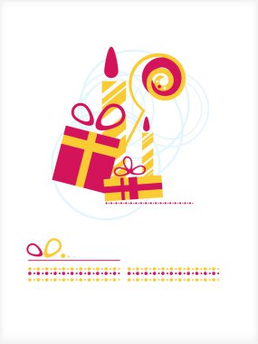 Gifts, candles, Staff clipart