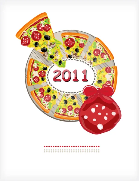 Ano da pizza — Vetor de Stock