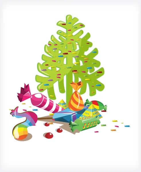 Noel ağacı şeker şeker — Stok Vektör