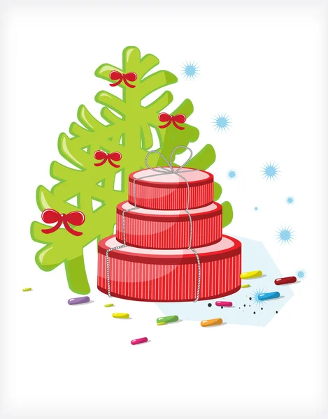 Three-tiered gift — Stock Vector