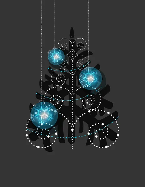 Christmas ornaments, Christmas tree — Stock Vector