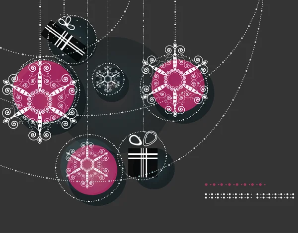 Enfeites de Natal, bolas cor-de-rosa —  Vetores de Stock