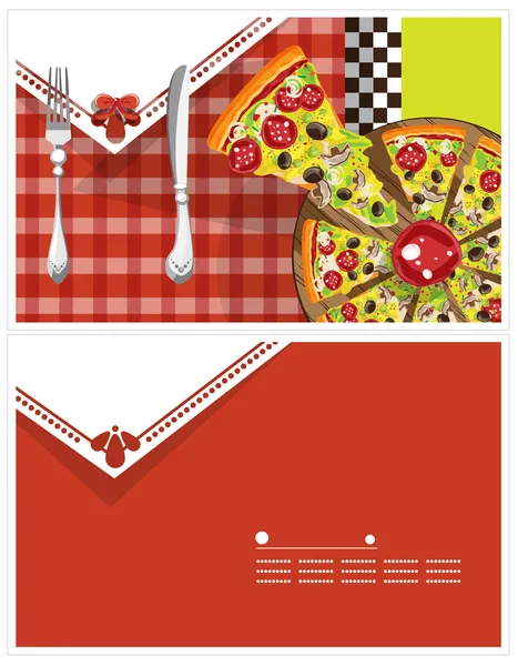 Pizza Card — Stock Vector