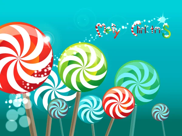 Field Lollipops Logo Merry Christmas — Stock Vector