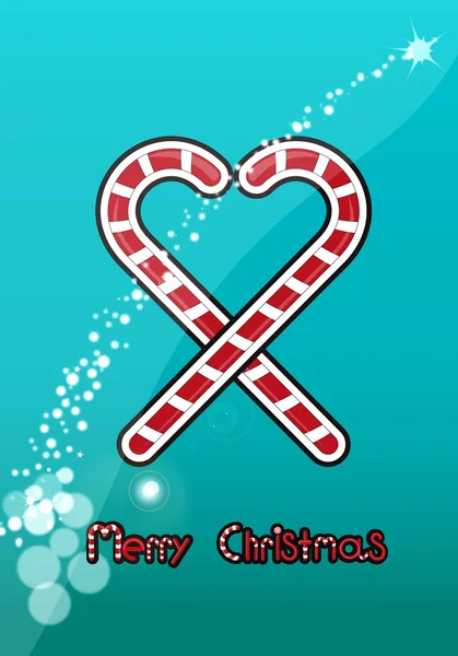 クリスマスのお菓子は 黒色のストロークと心 ロゴの下部にメリー クリスマス — ストックベクタ