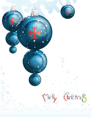 Blue Christmas toys, you stretched form. Icicles and balls. clipart