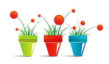 Icon of pots with flowers clipart