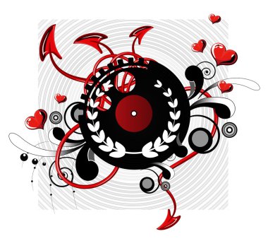 Patterned vinyl LP record clipart