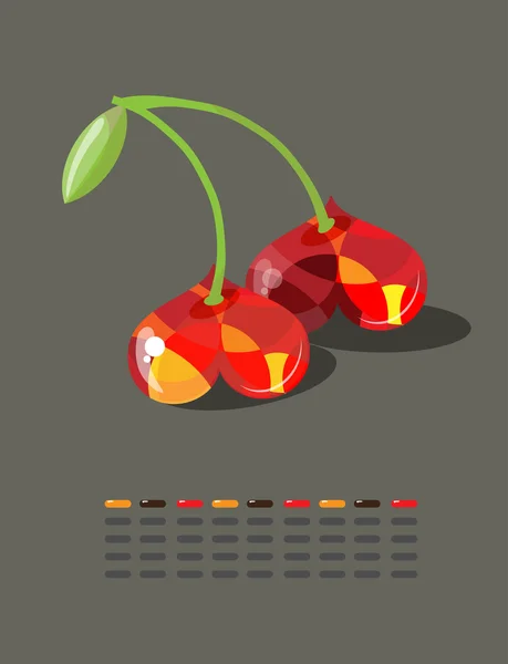 Cuore di ciliegia — Vettoriale Stock
