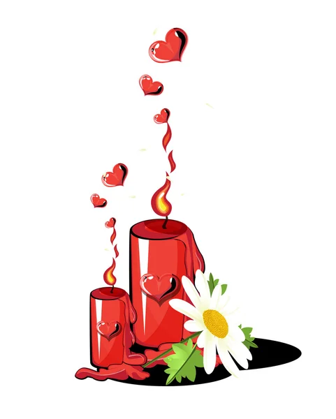 Kaarsen bloem van de liefde — Stockvector