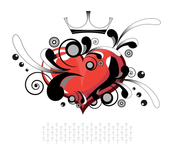 Kırmızı kalp desen — Stok Vektör