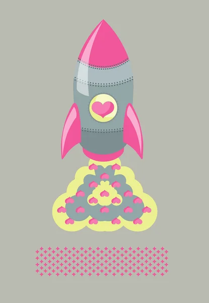 Poster Love Rockets — Stock Vector