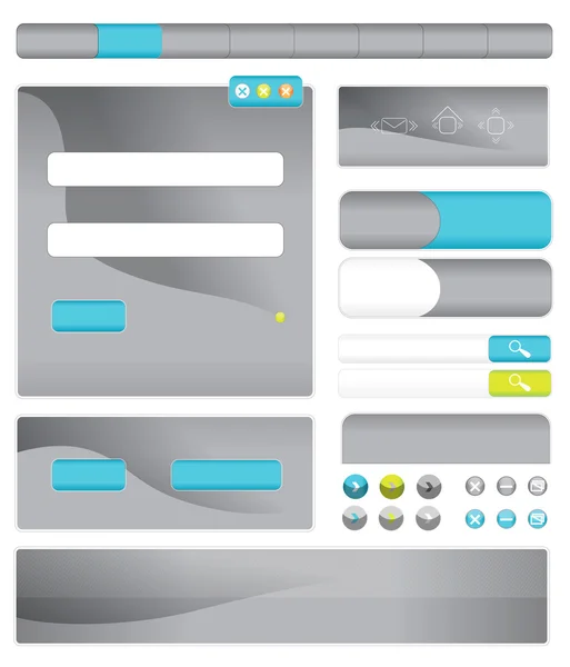 Interface gris et bleu — Image vectorielle
