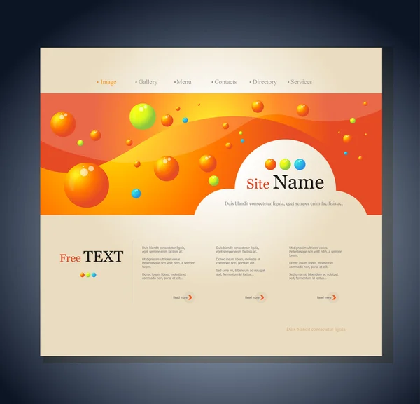 Site Design Decision Bright Orange Style Blue Background — Stock Vector