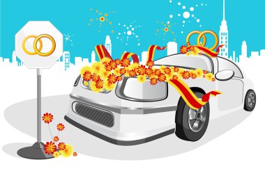 Wedding car clipart