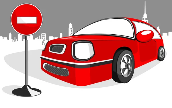 Minicar червоний автомобіль — стоковий вектор