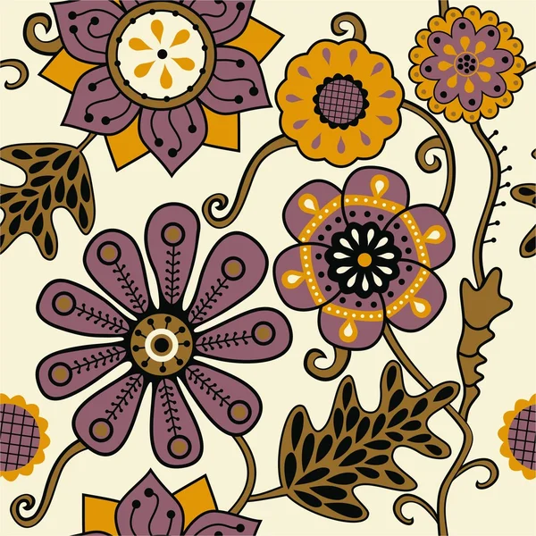 Patrón sin costura floral. — Archivo Imágenes Vectoriales