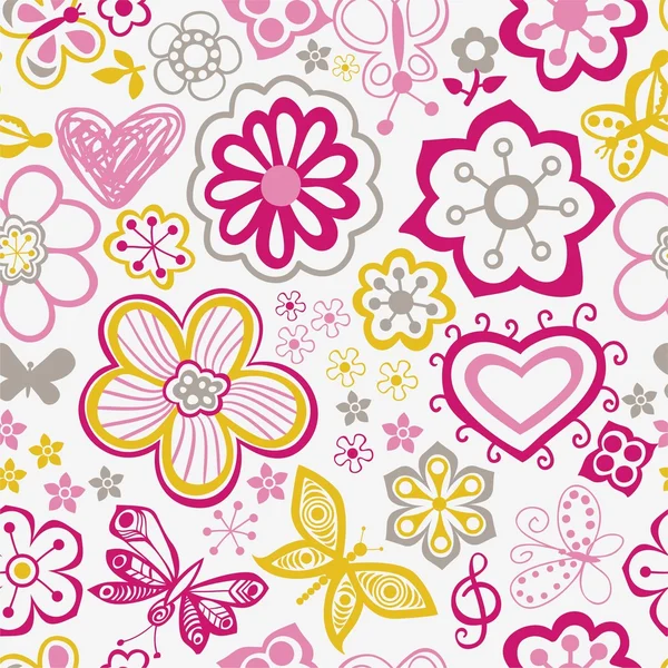 花のシームレスなパターン — ストックベクタ