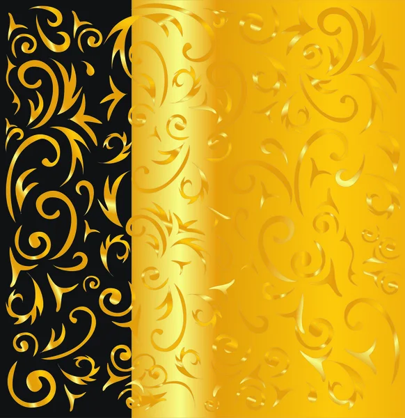 Black and gold ornamental background — Stock Vector