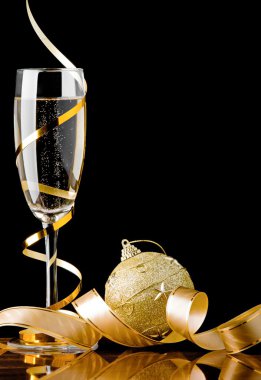 Christmas champagne clipart