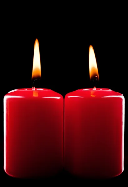 Dos velas rojas — Foto de Stock