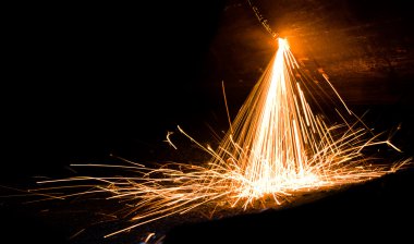 Sparks from welding