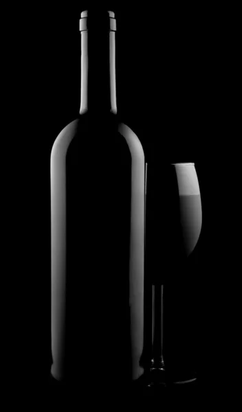 Üveg és üveg bor — Stock Fotó