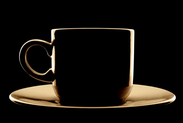 Silhueta de xícara de café — Fotografia de Stock