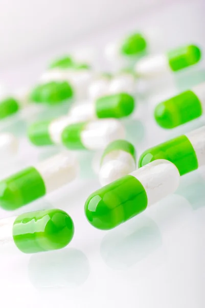 Macro Heap Green Pills — Stock Photo, Image