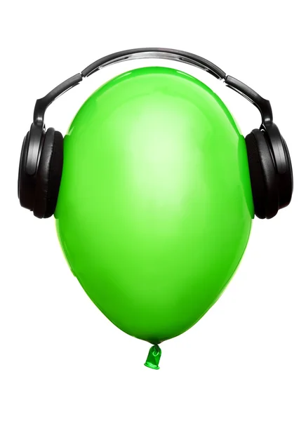 Headphones and balloon — Stock Photo, Image