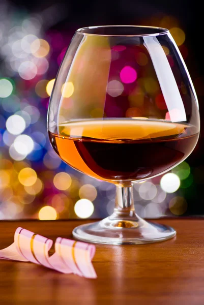 Glass Brandy Color Background — Stock Photo, Image
