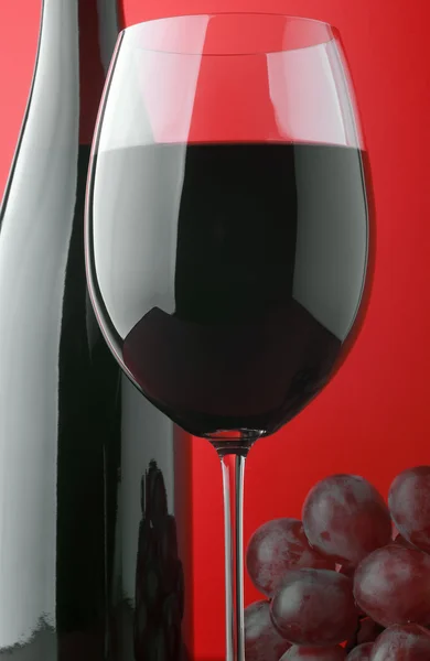 Primo Piano Del Bicchiere Vino Del Frutto Dell Uva Fondo — Foto Stock