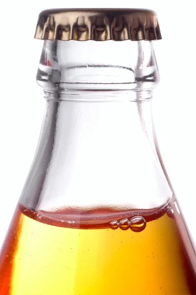 Botella Vidrio Con Tapa Cerca Sobre Fondo Blanco —  Fotos de Stock