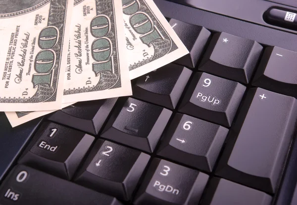 Keyboard and money — Stock Photo, Image